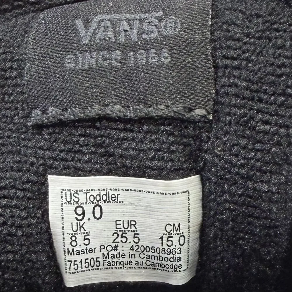 Vans‎ Knu School Suede & Canvas Sneakers Triple Black Toddler Size 9 NEW IN BOX!